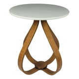 Mesa 60x50cm Cebola Canto Tampo Redondo Sala Base Madeira