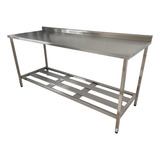Mesa Aço Inox Nortinox 160 Cm X 70 Cm X 90 Cm Com Espelho