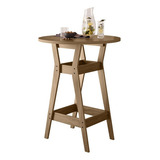 Mesa Alta Bistrô Tampo Redondo Para Cozinha Bar Área Gourmet Cor Da Tampa Cedro Gold Cor Dos Pés Cedro Gold