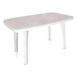 Mesa Antares Tiradentes Plástica Retangular Branco 130x80 Cm