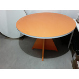 Mesa Antiga De Madeira Maciça Com Folha De Fórmica Laranja