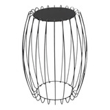 Mesa Apoio Lateral 43 Cm Tampo Vidro Preto Base Metal Preto