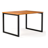 Mesa Áustria Sala De Jantar Estilo Industrial Com Tampo Em Madeira Retangular 120x85 Para Restaurante E Cozinha Cor Nature
