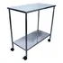Mesa Auxiliar 40x80x80cm C  Rodízios   Aço Inox