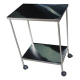 Mesa Auxiliar 50x40x78 De Inox Com Rodas