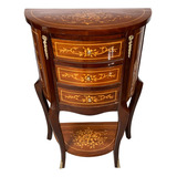 Mesa Auxiliar Meia Lua Clássica Com 3 Gavetas 79x63x28