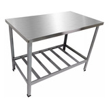 Mesa Bancada Inox Industrial 150x70 De Serviços Manipulação