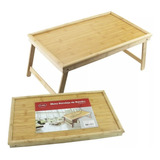 Mesa Bandeja Dobrável Servir Café Da Manhã Bambu Notebook