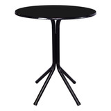 Mesa Bistrô Baixo Preto Com Tampo Redondo Preto Para Casa