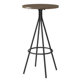 Mesa Bistrô Tampo Madeirado Ou Preto E Tubos Pretos Carraro