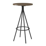 Mesa Bistrô Tampo Madeirado Tubos Pretos Carraro Cor Da Tampa Marrom escuro Cor Dos Pés Preto