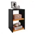 Mesa Cabeceira Bide Lateral Cama Box Nicho Aparador Quarto Acabamento Brilhante Cor Preto/cinamomo
