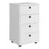 Mesa Cabeceira Cama Mini Cômoda Gaveteiro Quarto Escritorio Organizador Acabamento Brilhante - Mega Moveis Cor Branco