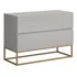 Mesa Cabeceira Eros Off White 60cm Pés De Ferro Dourado Cor Off White dourado Start Home Shop