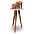 Mesa Canto E Apoio Lateral Redonda Off White Eiffel