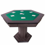 Mesa Carteado Poker Sextavada C 2 Gavetas Em Mdf Revestida
