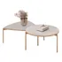 Mesa Centro Para Sala Pés Metálicos Zira E Nala Bali/quartzo