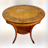 Mesa Circular Lateral Radica Antiga C Marquiterie