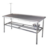 Mesa Cirúrgica Veterinária Inox 190cm Balde Suporte Soro Pet