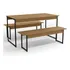 Mesa Com 2 Bancos Estilo Industrial Kappesberg Li013 Freijó