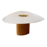 Mesa Cone Orgânica 220x140cm Tampo Laca Branca E Base Freijó