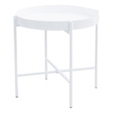 Mesa De Apoio Bandeja Sofá Cama Redonda 40x40cm Baixa