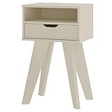Mesa De Apoio Com Gaveta VIP Cor Off White Artely