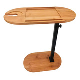 Mesa De Apoio Lateral Com Base Para Sofa Cama Regulável Cor Mesa Organizadora Natural