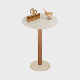 Mesa De Apoio Monopé Para Sofá Redonda 35cm X70cm