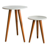Mesa De Apoio Para Sala Mesinha Decorativa Canto Redonda