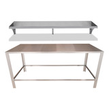 Mesa De Atendimento Veterinária Cirúrgica Prateleira Inox