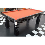Mesa De Bilhar sinuca E Jantar 2 25x1 25 Mts Laqueado Cor Do Tecido Laranja