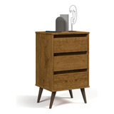 Mesa De Cabeceira 3 Gavetas Retrô Wood