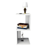 Mesa De Cabeceira Amsterdã Mdf Em Z Ou S Aparador De Canto Cor Branco Sala Barbaresco E Prado