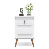 Mesa De Cabeceira Chave Para Cama Acabamento Brilhante Cor Branco Moveis Criado Mudo