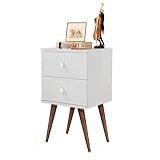 Mesa De Cabeceira Com 2 Gavetas Retrô Candy Branco TuttiCasa