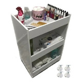 Mesa De Cabeceira Com 4 Rodas Brancas Pequeno Porte Multiuso Cor Branco