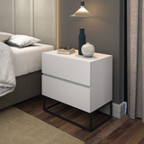 Mesa De Cabeceira De Apoio Retro Ferro Mdf Lindo Branco