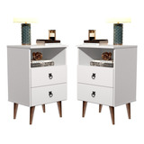 Mesa De Cabeceira Dream 2 Gavetas Com Prateleira