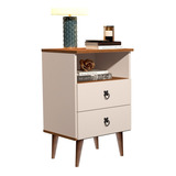 Mesa De Cabeceira Dream Pé Palito 2 Gavetas Prateleira