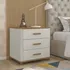 Mesa De Cabeceira Em Mdf Maitê Nature off White Fabrimóveis