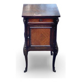 Mesa De Cabeceira Executada Em Madeira De Lei Marchetada