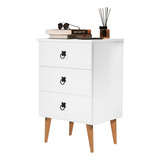 Mesa De Cabeceira Madri 3 Gav criado Dream Para Quarto