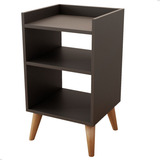 Mesa De Cabeceira Mesinha Retrô Com Pé Palito Mdf Aparador Cor Preto Mvd Móveis