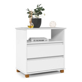 Mesa De Cabeceira Mini Cômoda Criado 2 Gavetas