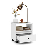 Mesa De Cabeceira Mudo Box Retro Quarto Cama Cor Branco