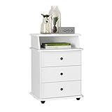 Mesa De Cabeceira Mudo Luxo 3 Gavetas Branco 