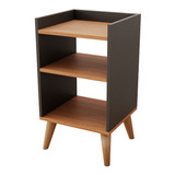 Mesa De Cabeceira Mvd Móveis Mesinha Retrô Com Pé Palito Mdf Aparador Cor Preto freijo