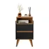 Mesa De Cabeceira Nicho E 2 Gavetas 007  Verona Cor Preto nature