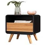 Mesa De Cabeceira Retrô Compacta 1 Gaveta 1 Nicho Channel